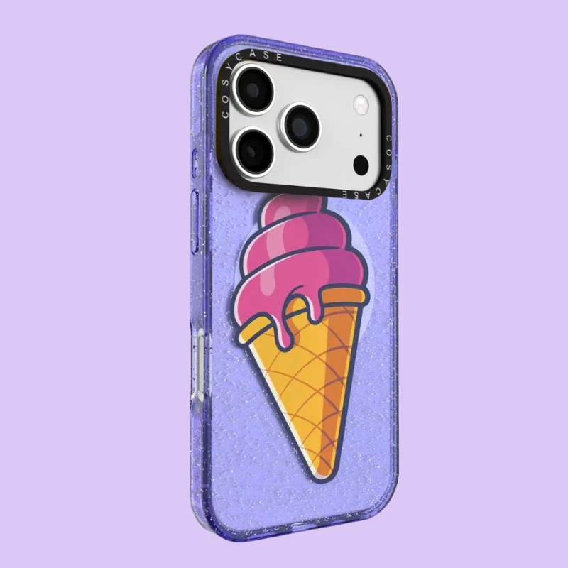 [Magsafe Compatible] Apple iPhone 16/Pro/Pro Max/Plus - Ice Cream Glitter Full-Cover Shockproof Phone Case - Image 8