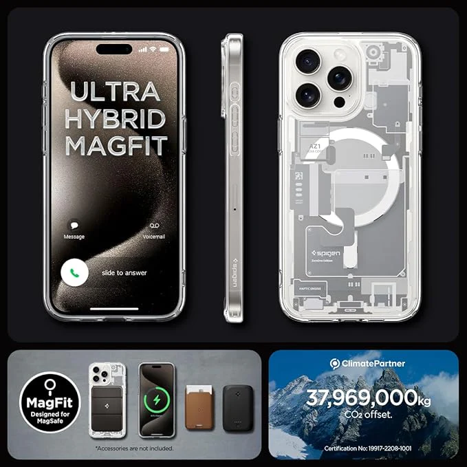 [Magsafe Compatible] Apple iPhone 15 Pro - SPIGEN Slim Protection Design Made Of Flexible TPU Bumper And Hard PC Back Cover Case - Image 3