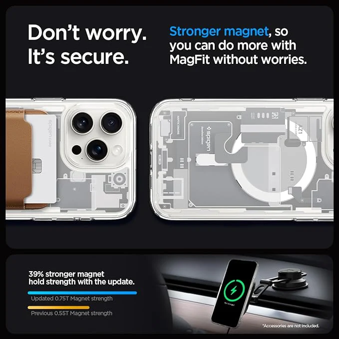 [Magsafe Compatible] Apple iPhone 15 Pro - SPIGEN Slim Protection Design Made Of Flexible TPU Bumper And Hard PC Back Cover Case - Image 5