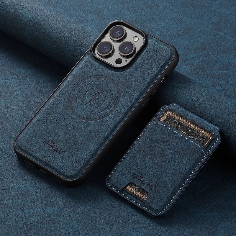 [Magsafe Compatible] Apple iPhone 15/Plus/Pro/Max Smart Wireless Leather Detachable Cards Stand Holder Case - Image 11