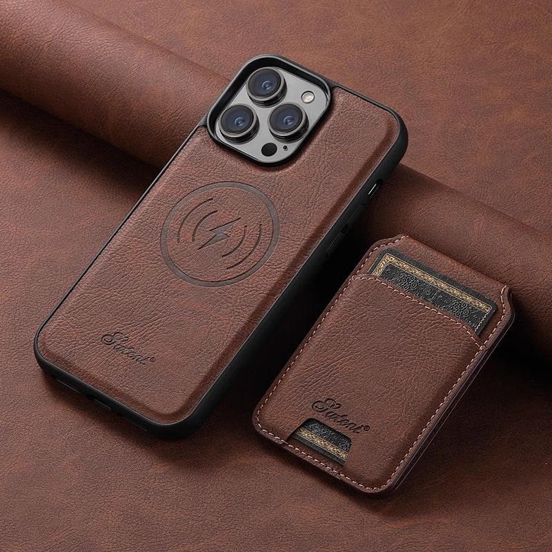 [Magsafe Compatible] Apple iPhone 15/Plus/Pro/Max Smart Wireless Leather Detachable Cards Stand Holder Case - Image 12