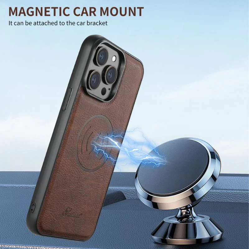 [Magsafe Compatible] Apple iPhone 15/Plus/Pro/Max Smart Wireless Leather Detachable Cards Stand Holder Case - Image 6
