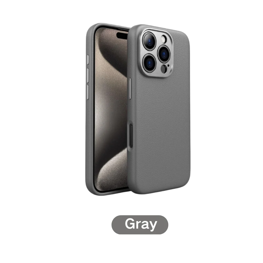[Magsafe Compatible] Apple iPhone 16/Pro/Max - Alloy Lens Cover Shockproof Scratch Resistant Genuine Leather Series Case - Image 10