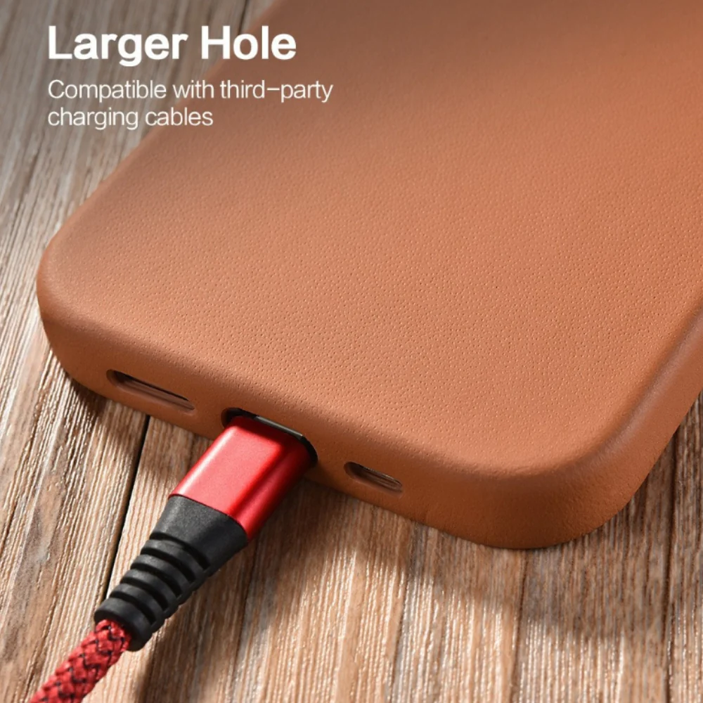 [Magsafe Compatible] Apple iPhone 16/Pro/Max - Alloy Lens Cover Shockproof Scratch Resistant Genuine Leather Series Case - Image 6