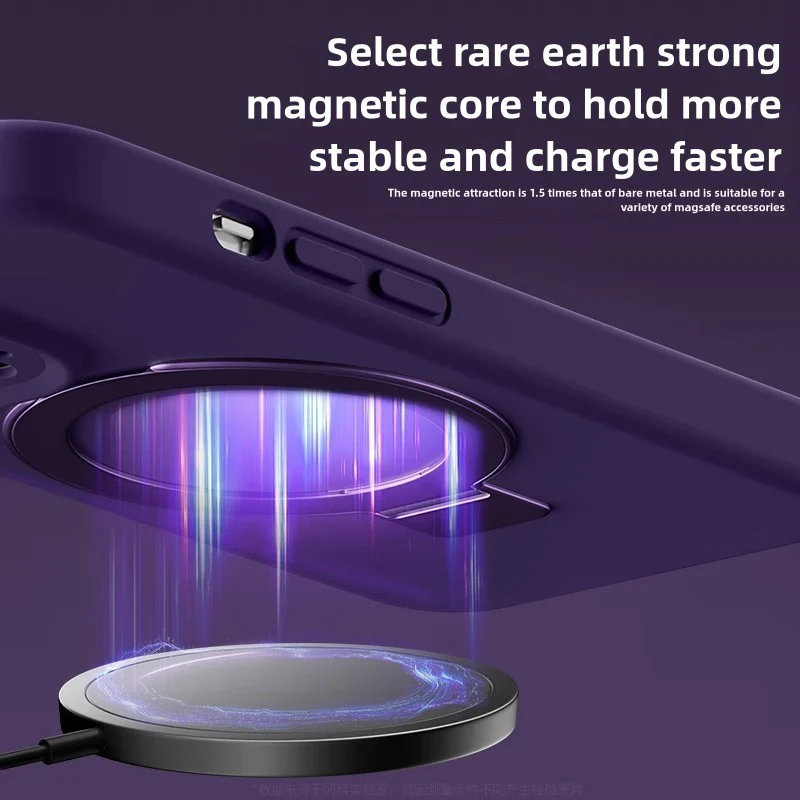 [Magsafe Compatible] Apple iPhone 16/Pro/Max - Simple Silicone Drop Proof Stand Series Case - Image 10