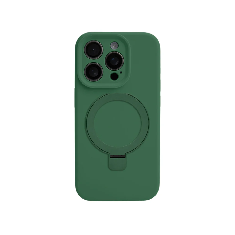 [Magsafe Compatible] Apple iPhone 16/Pro/Max - Simple Silicone Drop Proof Stand Series Case - Image 16