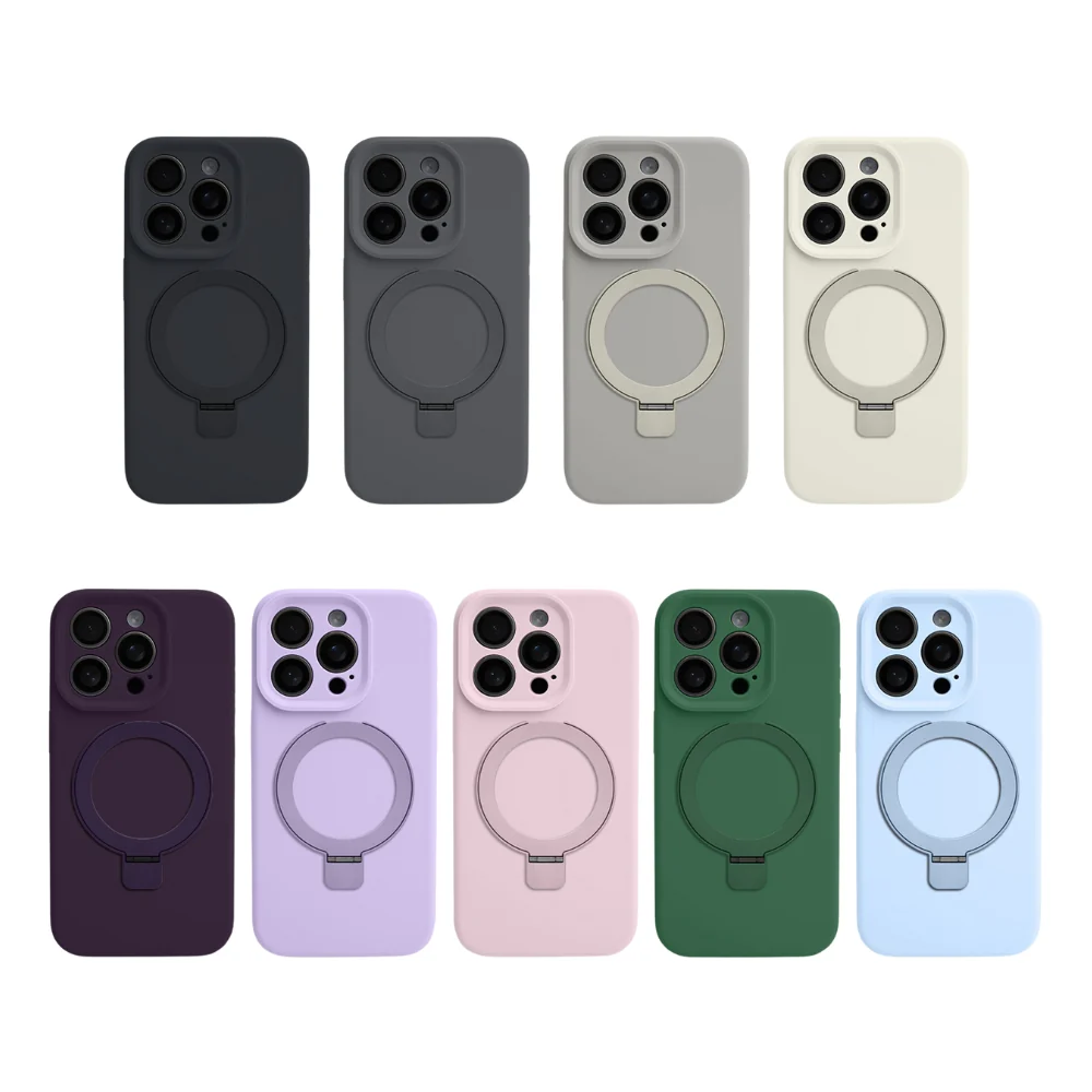 [Magsafe Compatible] Apple iPhone 16/Pro/Max - Simple Silicone Drop Proof Stand Series Case - Image 3