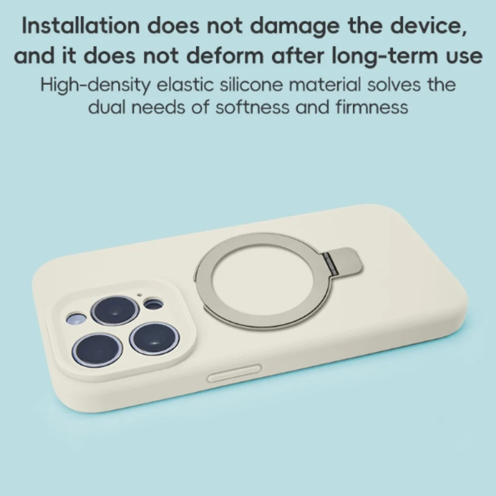 [Magsafe Compatible] Apple iPhone 16/Pro/Max - Simple Silicone Drop Proof Stand Series Case - Image 4