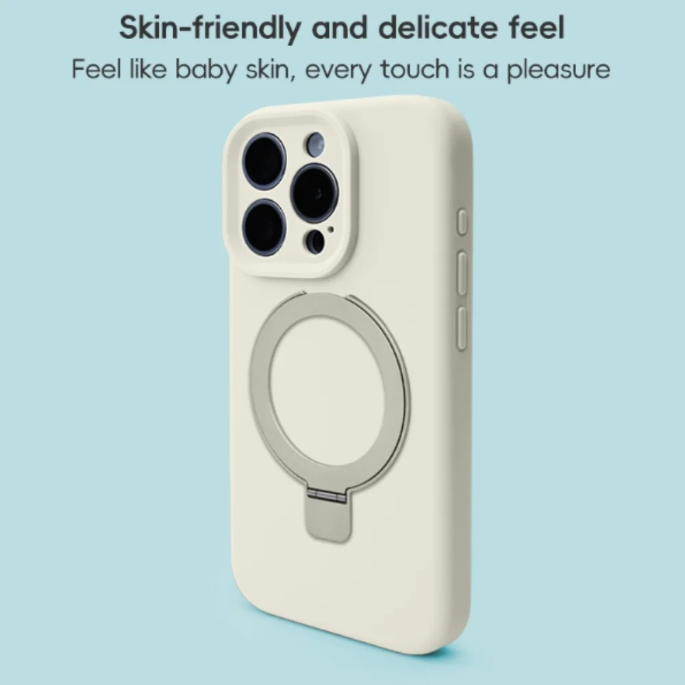 [Magsafe Compatible] Apple iPhone 16/Pro/Max - Simple Silicone Drop Proof Stand Series Case - Image 5