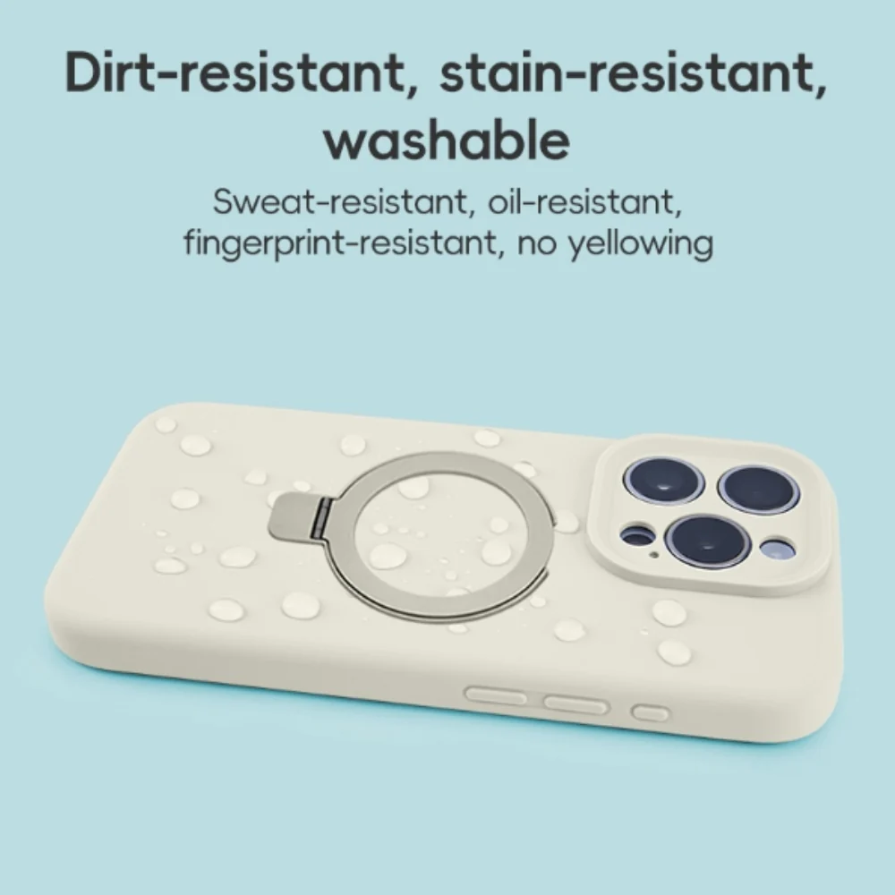 [Magsafe Compatible] Apple iPhone 16/Pro/Max - Simple Silicone Drop Proof Stand Series Case - Image 7