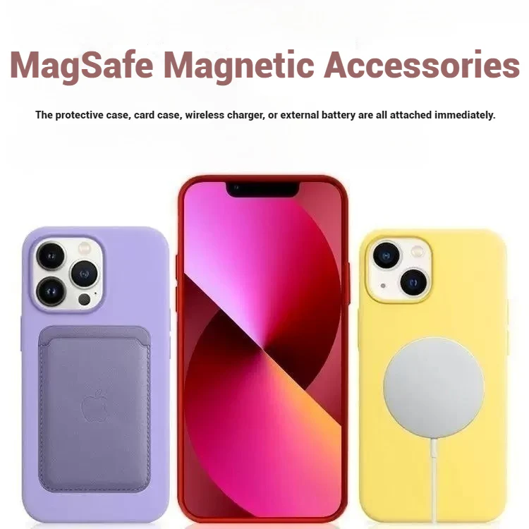 [Magsafe Compatible] Apple iPhone 14/Pro/Max - Solid Color Liquid Silicone Magnetic Essentials Series Case - Image 4