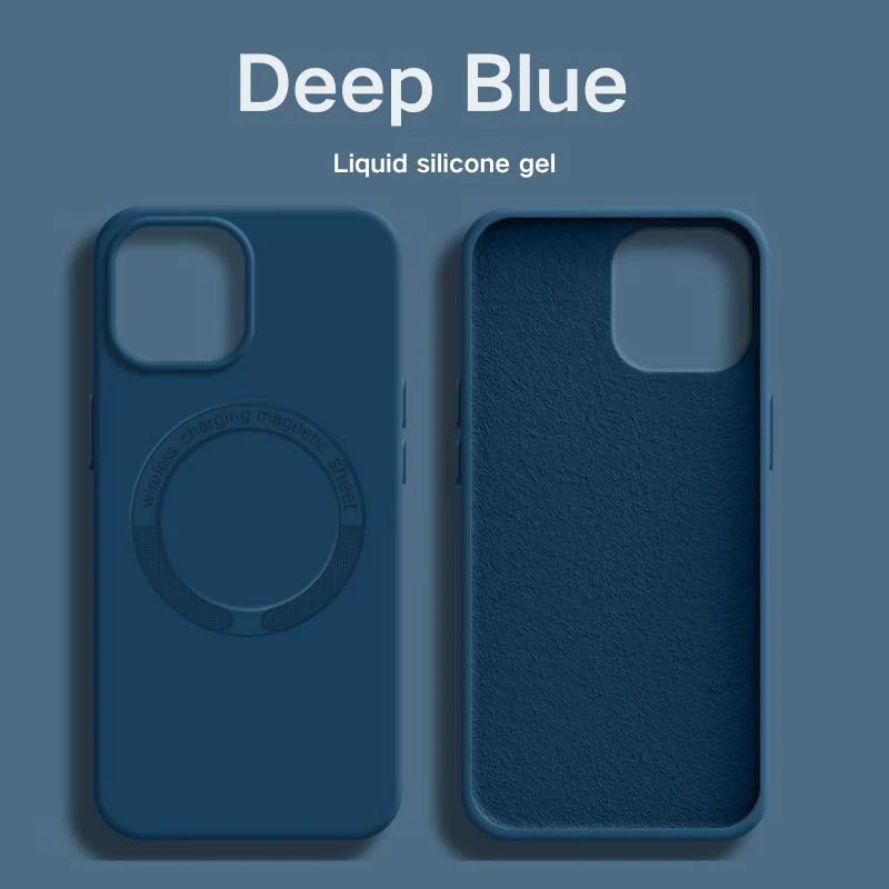 [Magsafe Compatible] Apple iPhone 14/Pro/Max - Solid Color Liquid Silicone Magnetic Essentials Series Case - Image 9