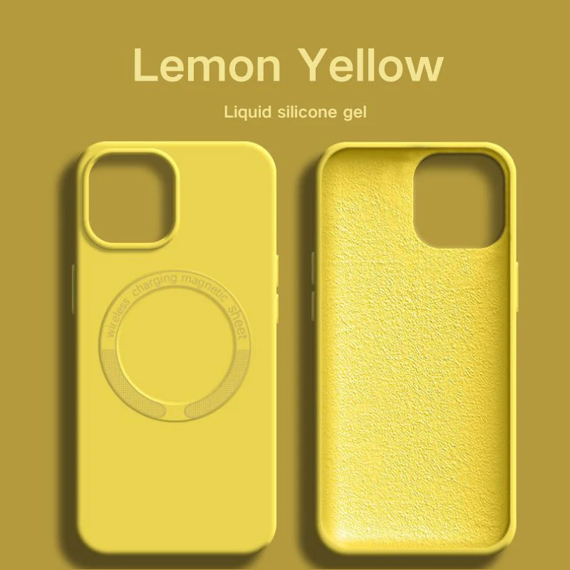 [Magsafe Compatible] Apple iPhone 14/Pro/Max - Solid Color Liquid Silicone Magnetic Essentials Series Case - Image 8