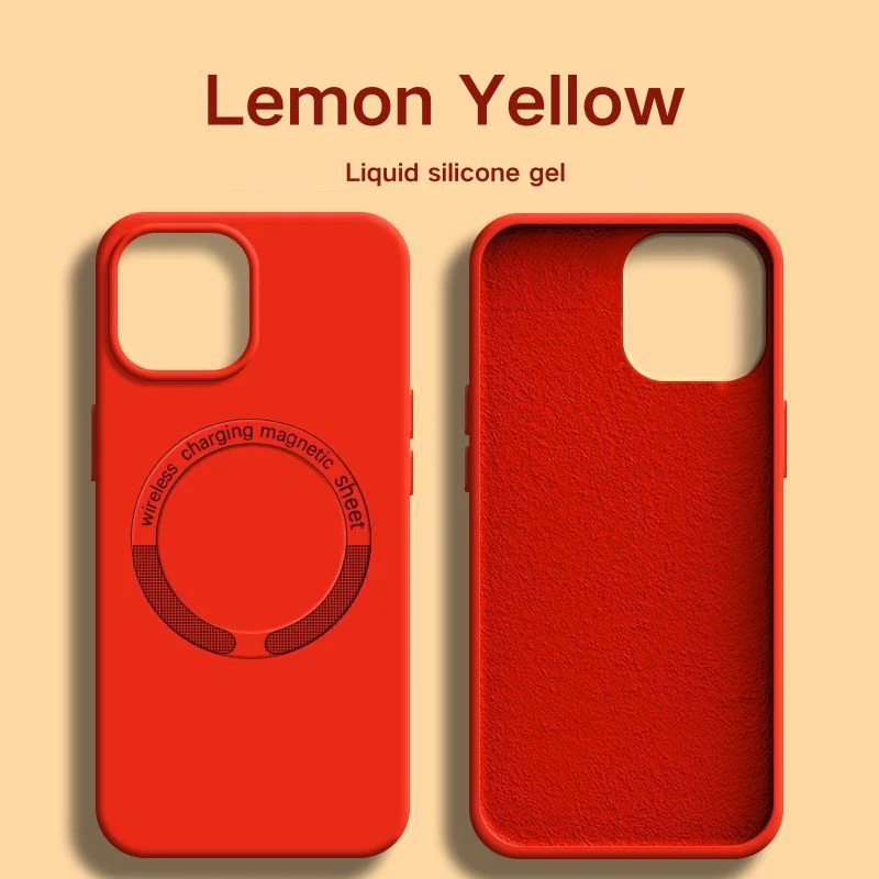 [Magsafe Compatible] Apple iPhone 14/Pro/Max - Solid Color Liquid Silicone Magnetic Essentials Series Case - Image 5