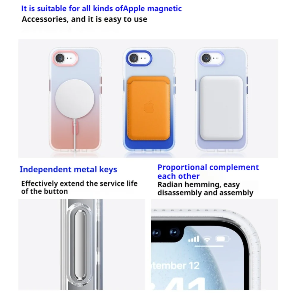 [Magsafe Compatible] Apple iPhone 16e & 17e - Gradient Matte Magnetic Drop Protection Case - Image 11