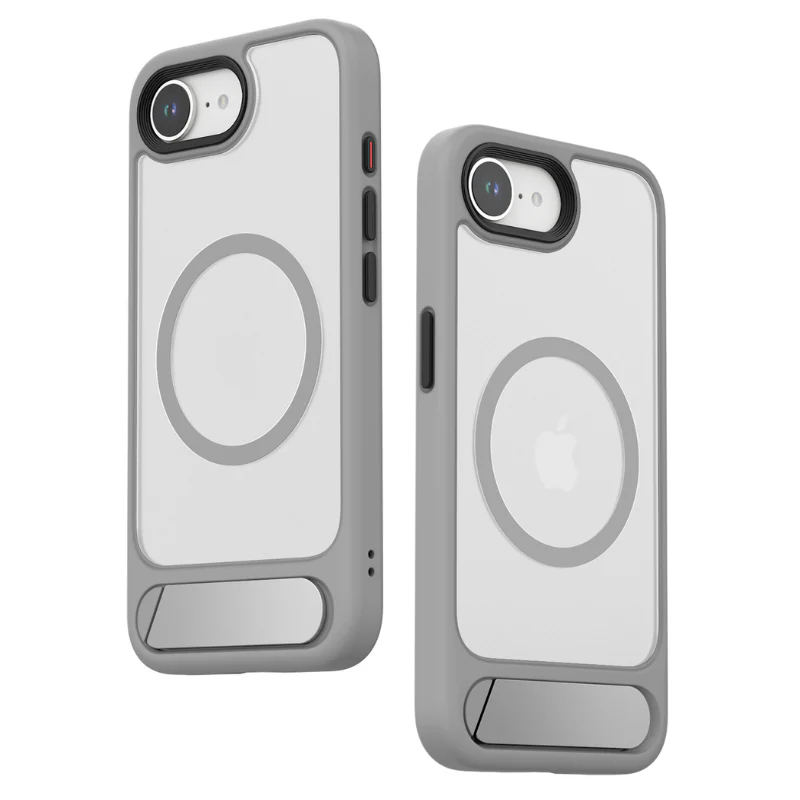 [Magsafe Compatible] Apple iPhone 16e & 17e - Semi-Transparent Shockproof Essentials Series Case With Stand