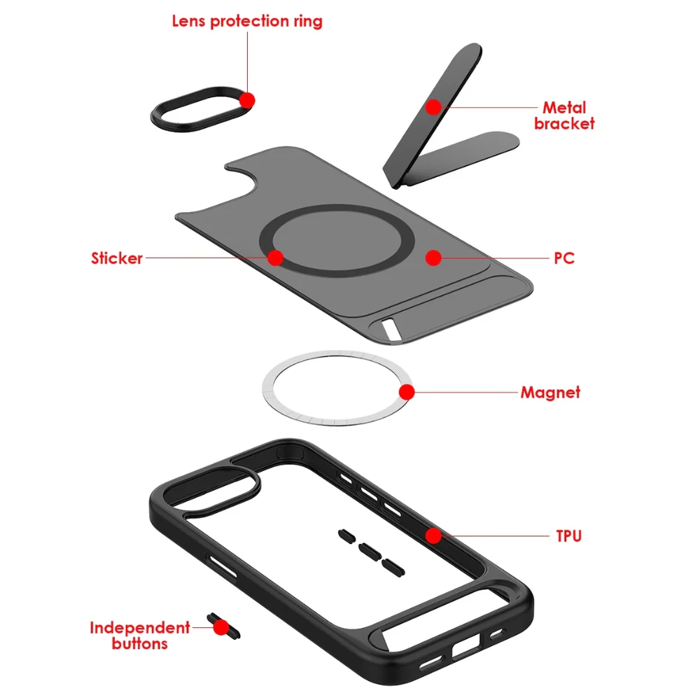 [Magsafe Compatible] Apple iPhone 16e & 17e - Semi-Transparent Shockproof Essentials Series Case With Stand - Image 8