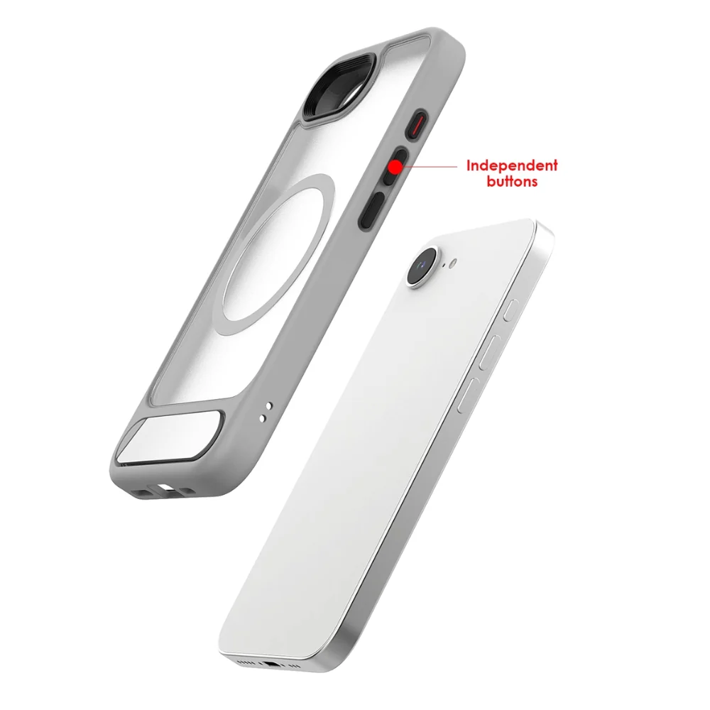 [Magsafe Compatible] Apple iPhone 16e & 17e - Semi-Transparent Shockproof Essentials Series Case With Stand - Image 9