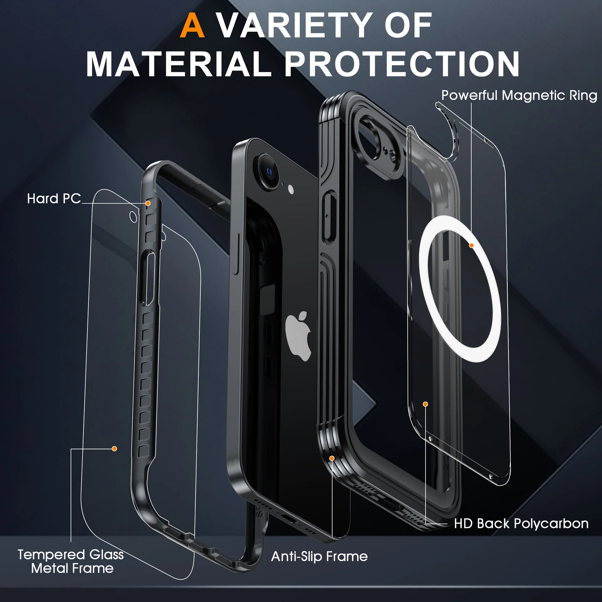 [Magsafe Compatible] Apple iPhone 16e & 17e Transparent Shockproof Wireless Charging Case - Image 5