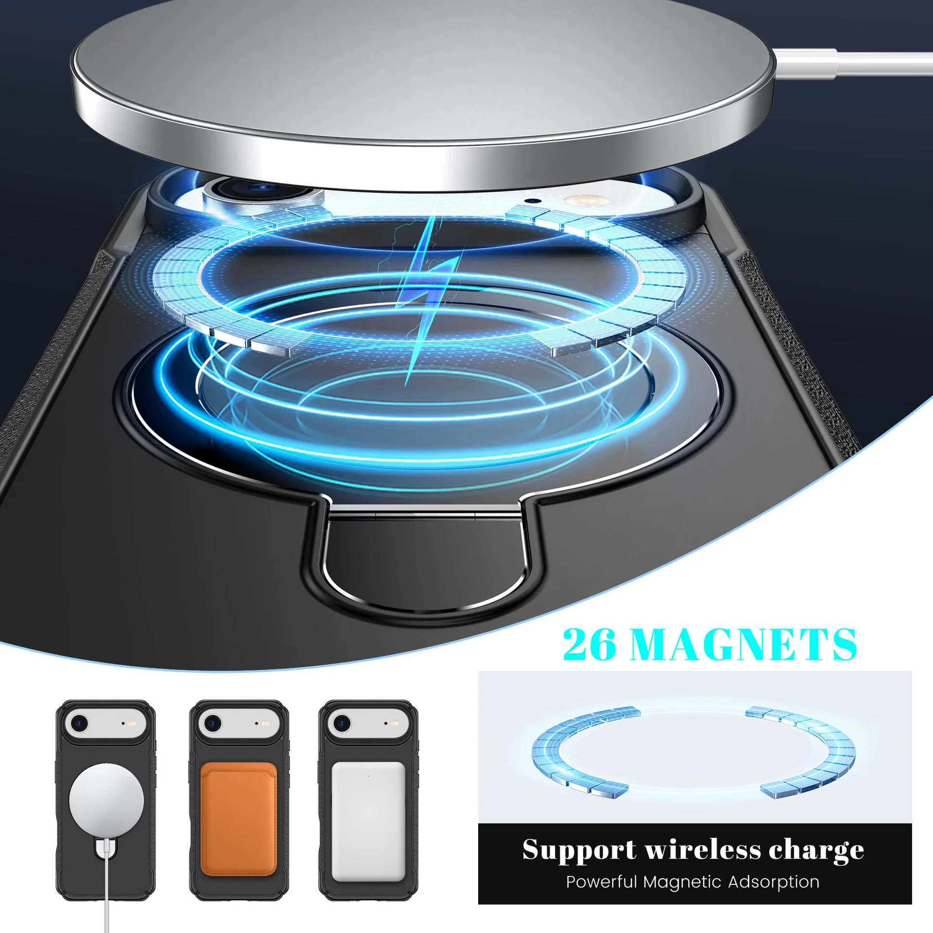 [Magsafe Compatible] Apple iPhone 17 Air 360 Degree Rotating Stand Shockproof Case - Image 7