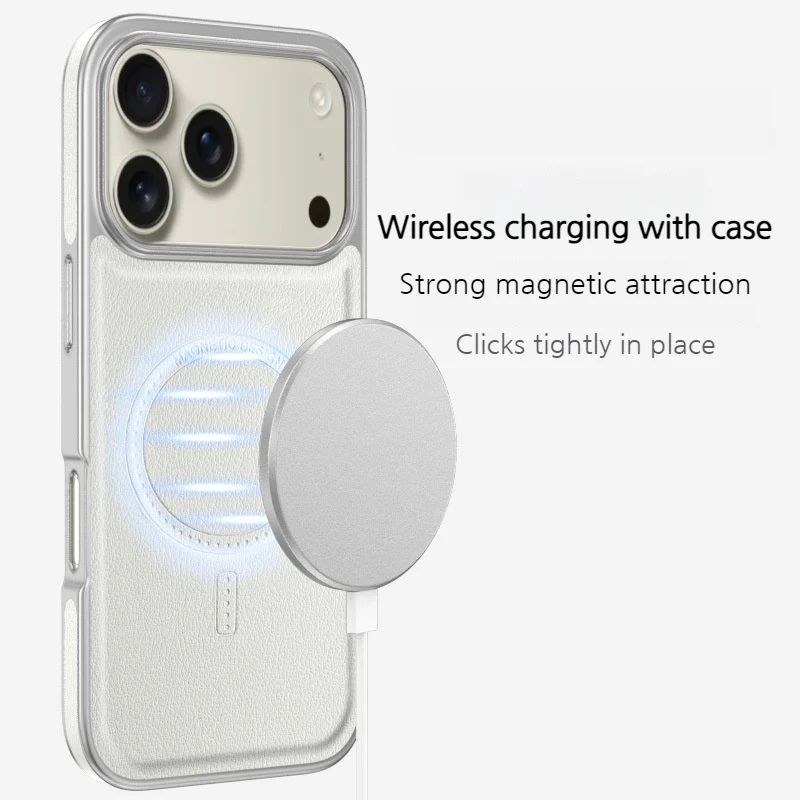 [Magsafe Compatible] Apple iPhone 17/Air/Pro/Max Micro-sanded Electroplated Leather Essentials Series Case - Image 10