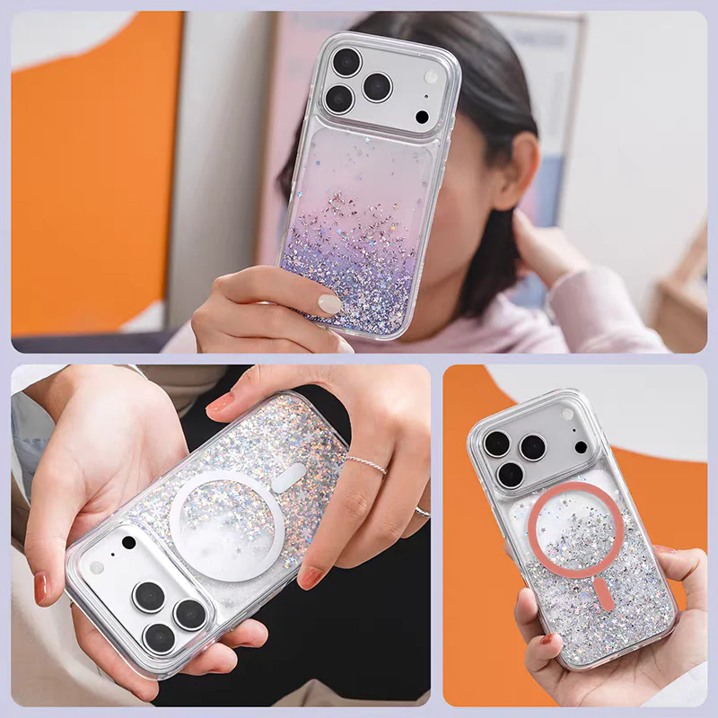 [Magsafe Compatible] Apple iPhone 17/Air/Pro/Max - SwitchEasy 3D Liquid Glitter Shockproof Phone Case - Image 9