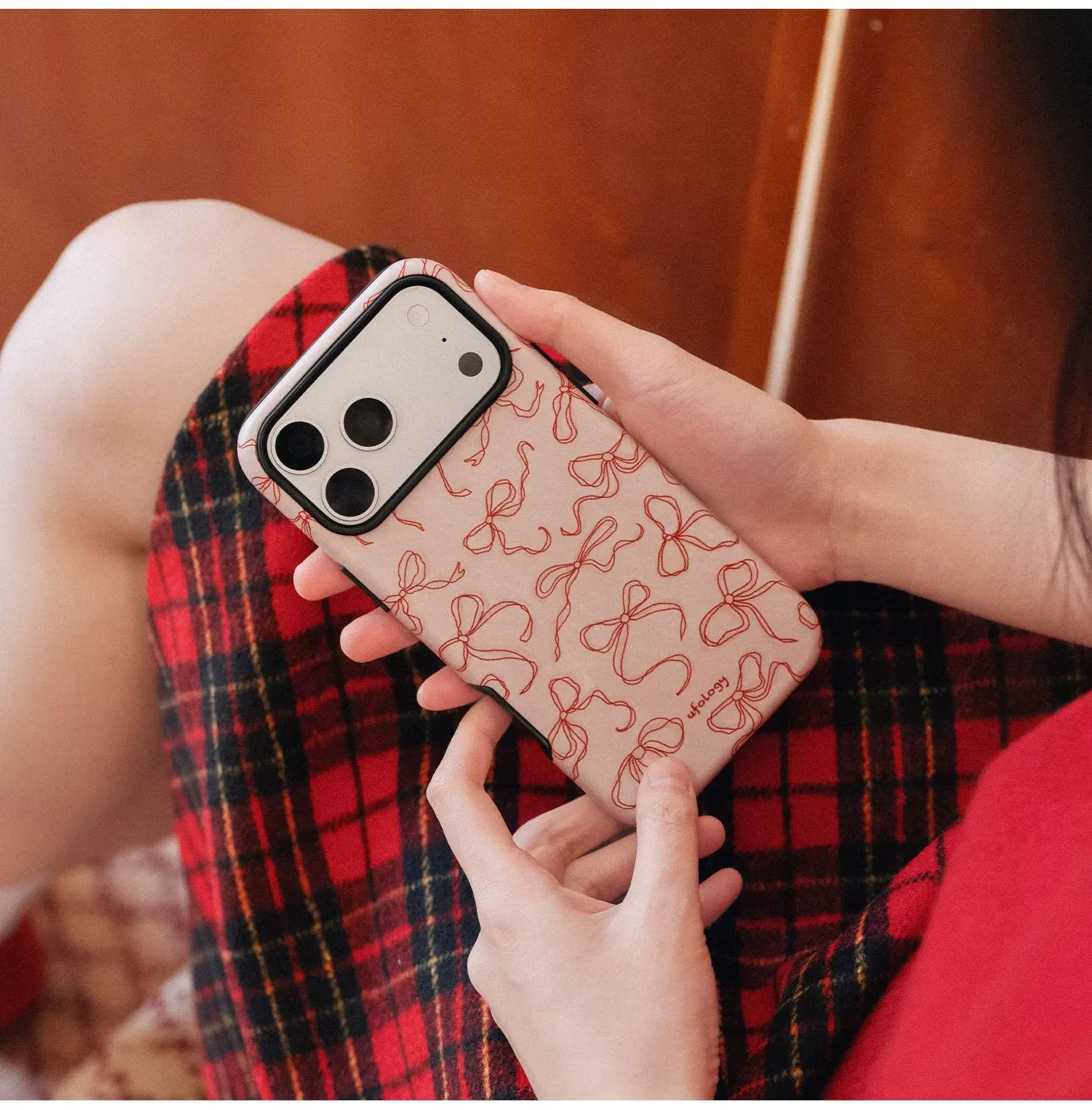 [Magsafe Compatible] Apple iPhone 17/Pro/Max - Bow Design 2-in-1 Shockproof Phone Case with Stand - Image 4