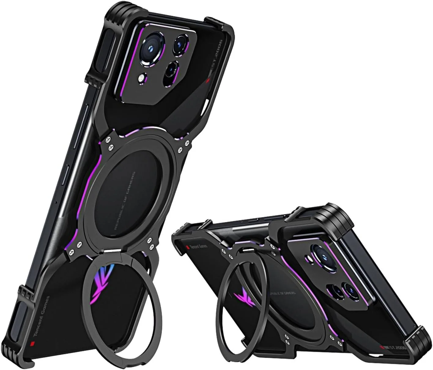 [Magsafe Compatible] ASUS Rog Phone 8 & 8 Pro - Metal Bumper Rimless Heat Dissipation Magnetic Stand Mechanics Series Case - Image 2