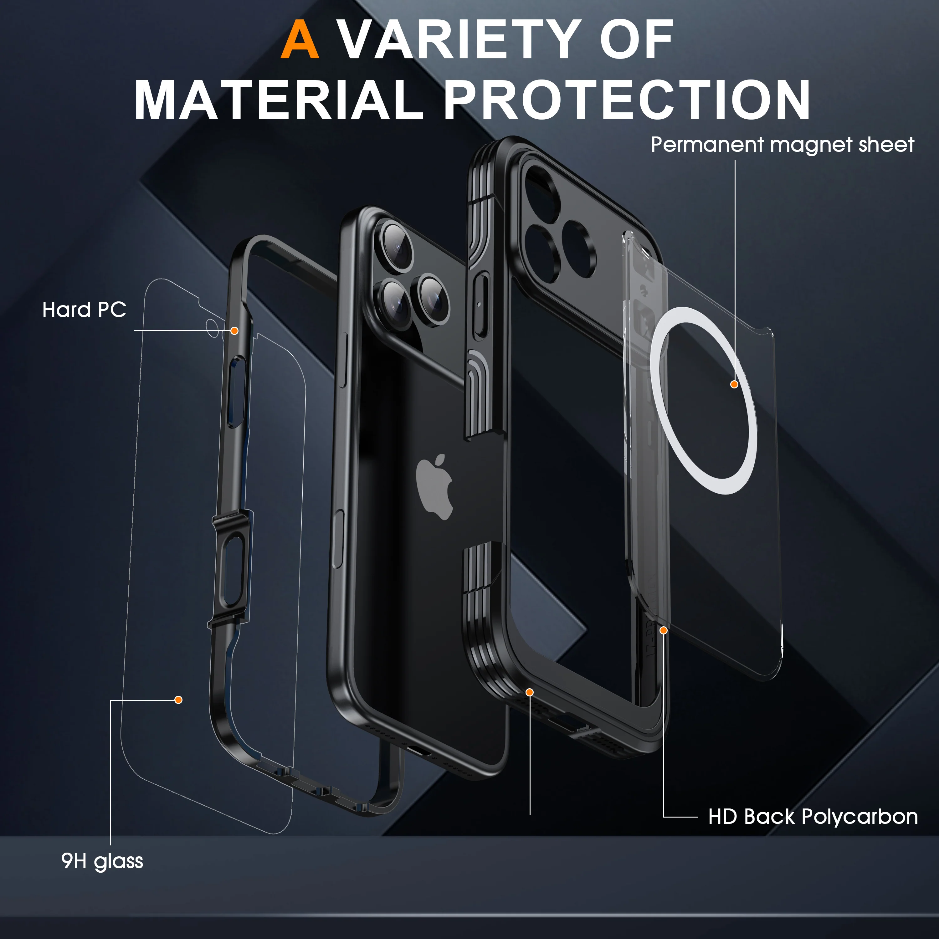 [Magsafe Compatible][Built-in Glass Screen Protector] Apple iPhone 17/Air/Pro/Pro Max - Transparent Full Covered Shockproof Lifeproof Series Case - Image 5