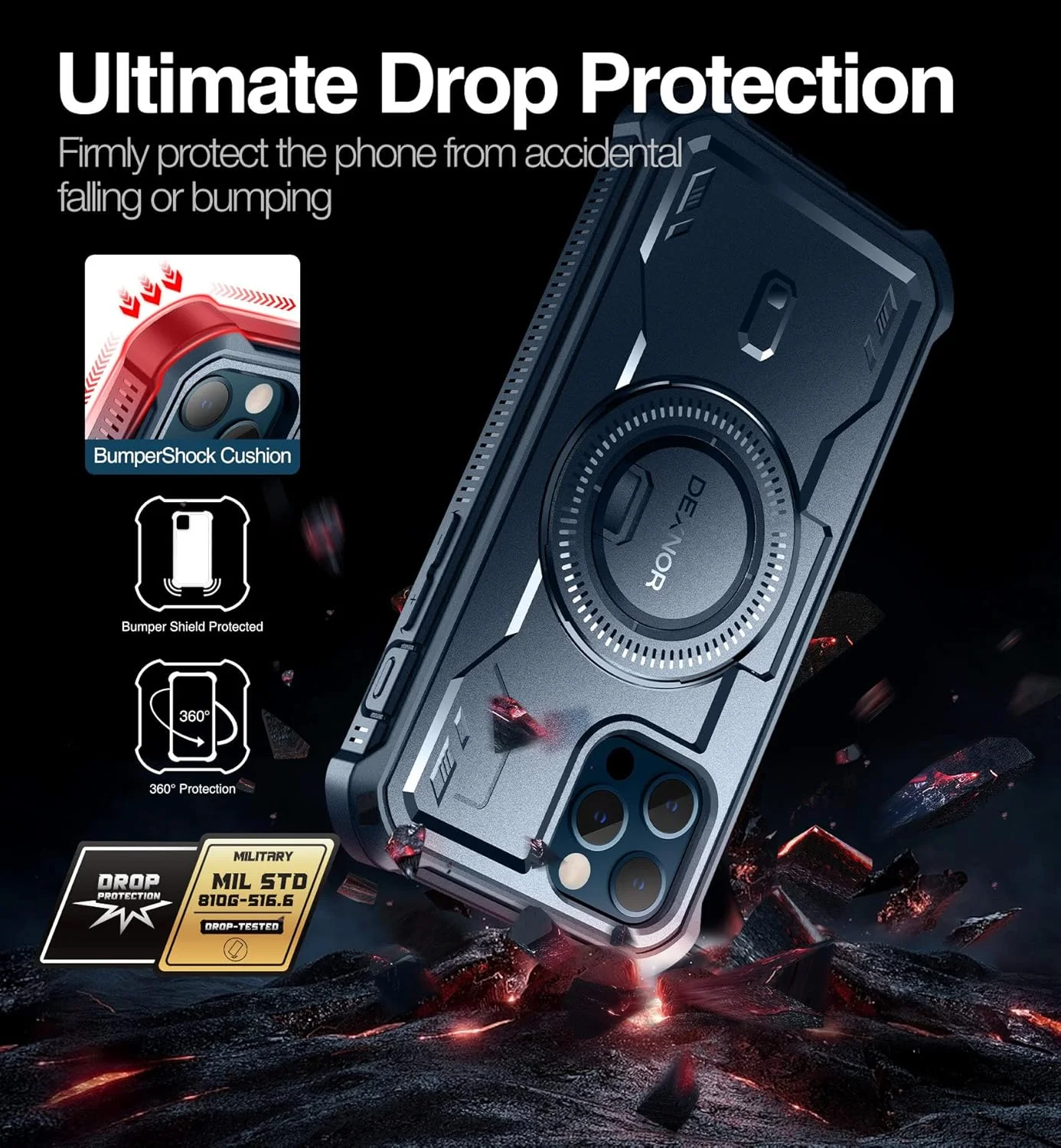 [Magsafe Compatible][Built-in Screen Protector] Apple iPhone 15/Plus/Pro/Max - Military-Grade Rugged Air Cushion Shockproof Case - Image 6