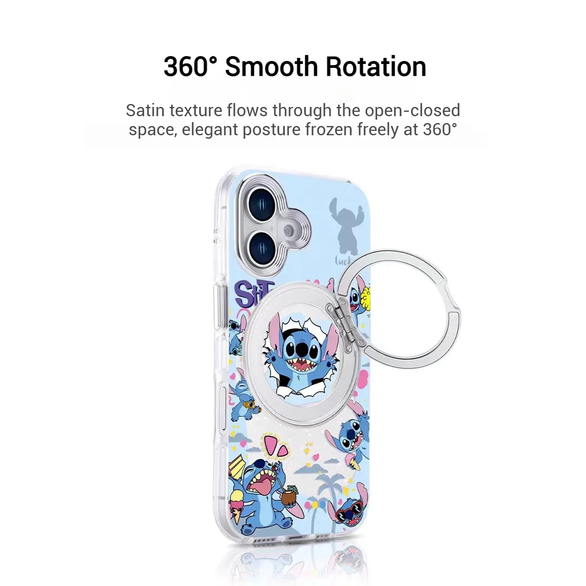 [Magsafe Compatible][Built-in Stand] Apple iPhone 17/Air/Pro/Pro Max Stitch Cute Full-Cover Shockproof Phone Case - Image 4