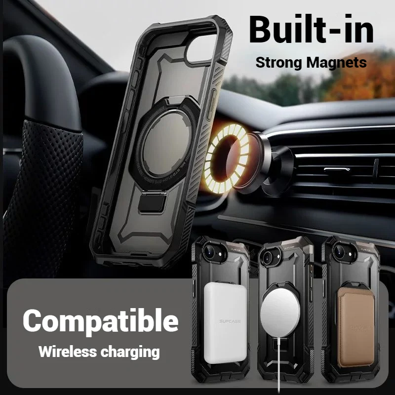 [Magsafe Compatible][Built-in Stand] Apple iPhone 16e & 17e - SUPCASE Shield Shockproof Rugged Heavy Duty Case - Image 4