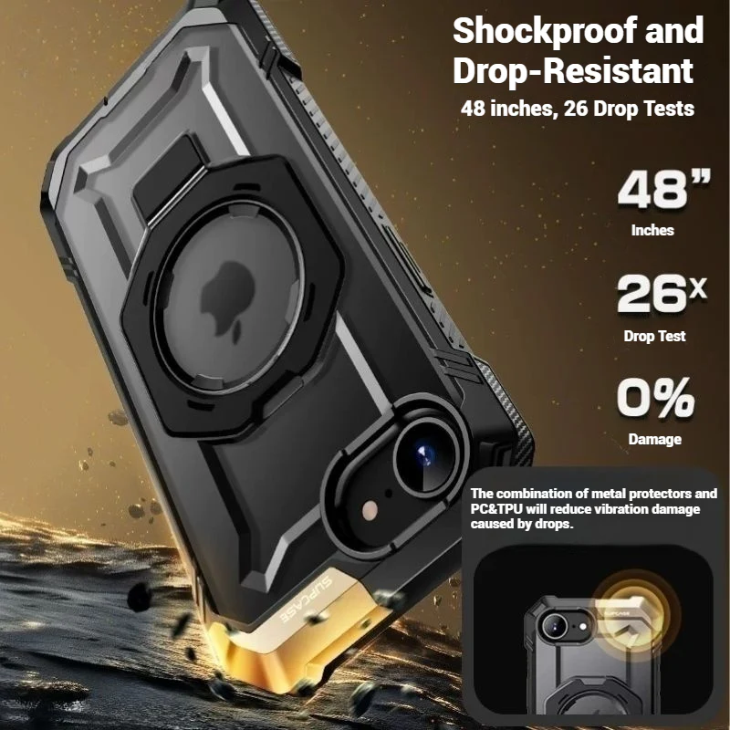 [Magsafe Compatible][Built-in Stand] Apple iPhone 16e & 17e - SUPCASE Shield Shockproof Rugged Heavy Duty Case - Image 5