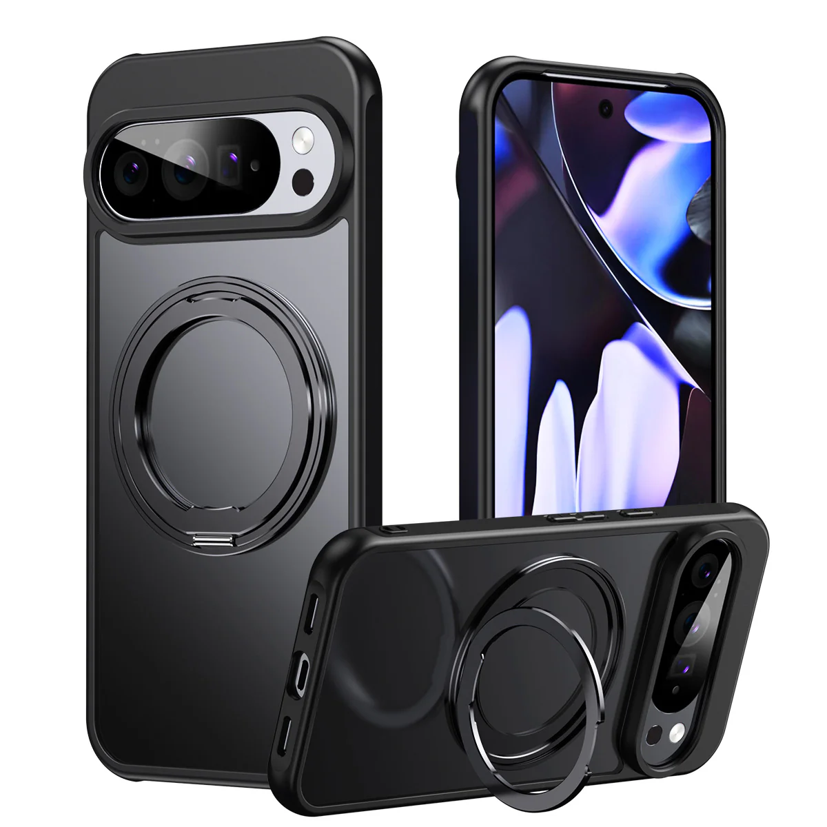 [Magsafe Compatible][Built-in Stand] Google Pixel 10/Pro/XL - Matte Transparent Shockproof Case
