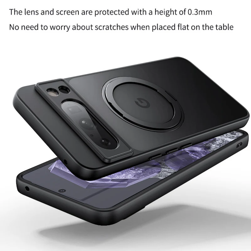[Magsafe Compatible][Built-in Stand] Google Pixel 10/Pro/XL - Matte Transparent Shockproof Case - Image 8
