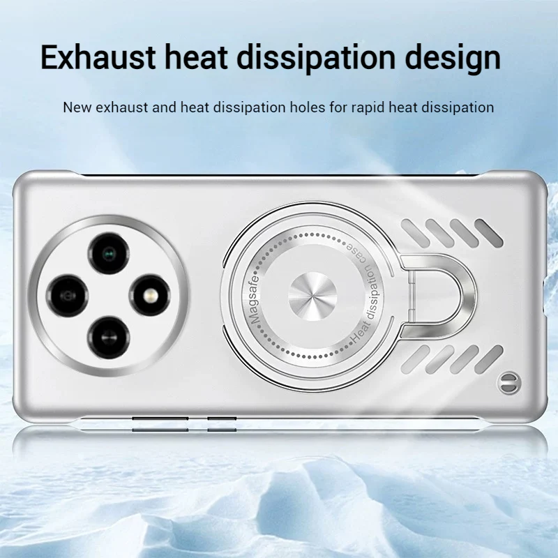 [Magsafe Compatible][Built-in Stand] OPPO A2 & Pro 5G - Frameless Matte Graphene Magnetic Heat Dissipation Case - Image 7