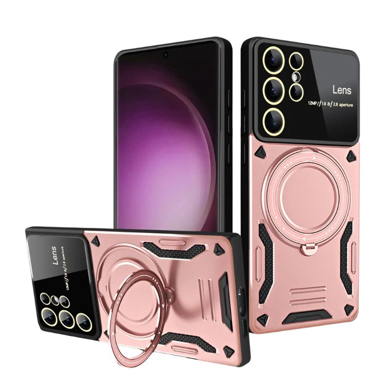[Built-in Stand] Samsung Galaxy A34 5G (SM-A346) - Full Wrap Military-grade Shockproof Hard Shell Stand Series Case With Lens Protector