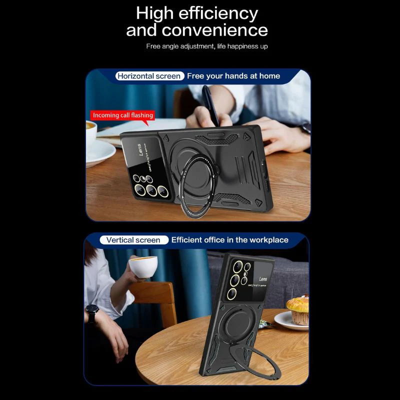 [Built-in Stand] Samsung Galaxy A34 5G (SM-A346) - Full Wrap Military-grade Shockproof Hard Shell Stand Series Case With Lens Protector - Image 12