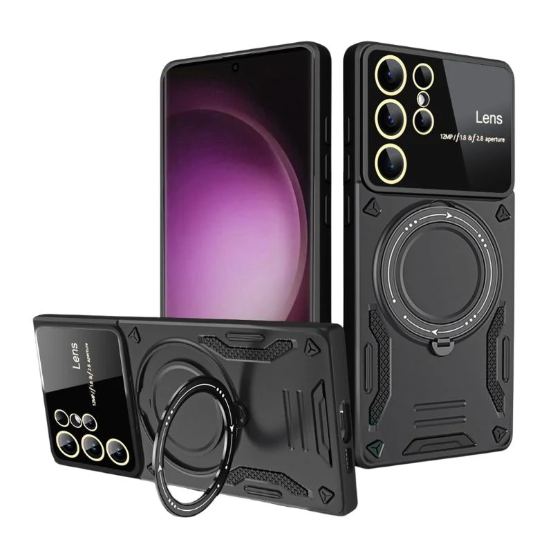 [Built-in Stand] Samsung Galaxy A34 5G (SM-A346) - Full Wrap Military-grade Shockproof Hard Shell Stand Series Case With Lens Protector - Image 3