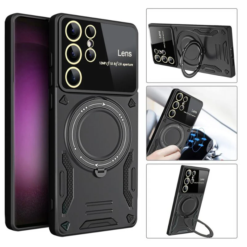 [Built-in Stand] Samsung Galaxy A34 5G (SM-A346) - Full Wrap Military-grade Shockproof Hard Shell Stand Series Case With Lens Protector - Image 8