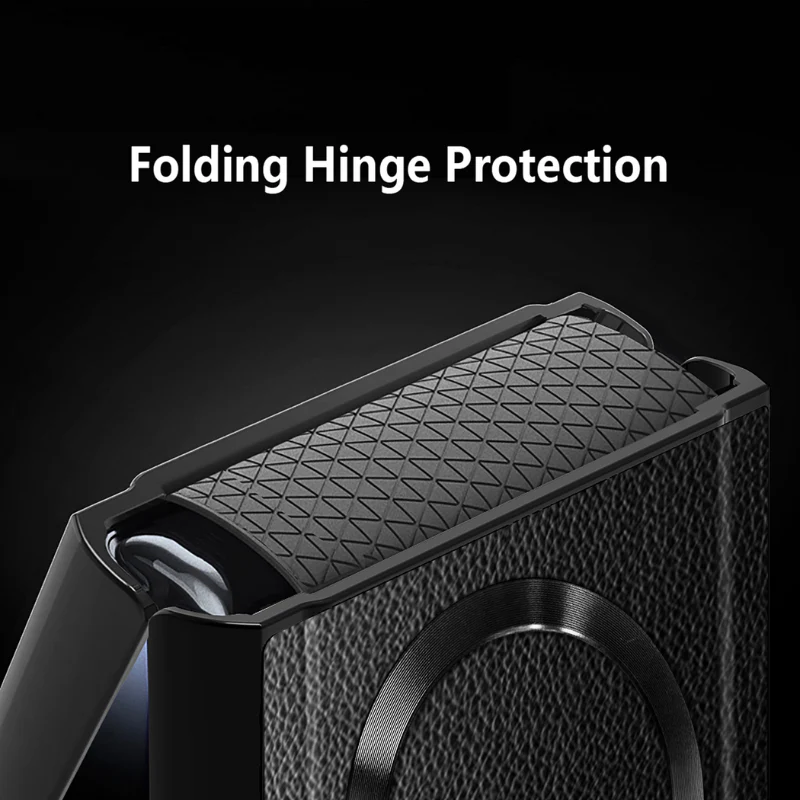 [Magsafe Compatible][Built-in Stand] Samsung Galaxy Z Flip 4 SM-F721 Wireless Charging Leather Full-cover Shockproof Essentials Series Case - Image 7