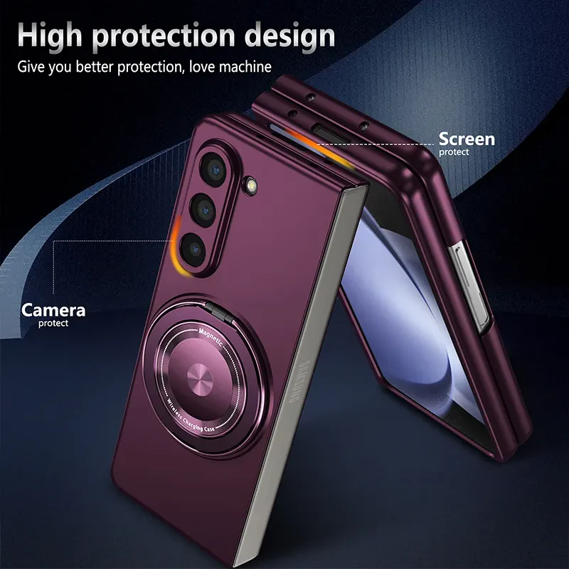 [Magsafe Compatible][Built-in Stand] Samsung Galaxy Z Fold 6 SM-F956 Wireless Charging Anti Drop Folding Ring Bracket Essentials Series Case - Image 10