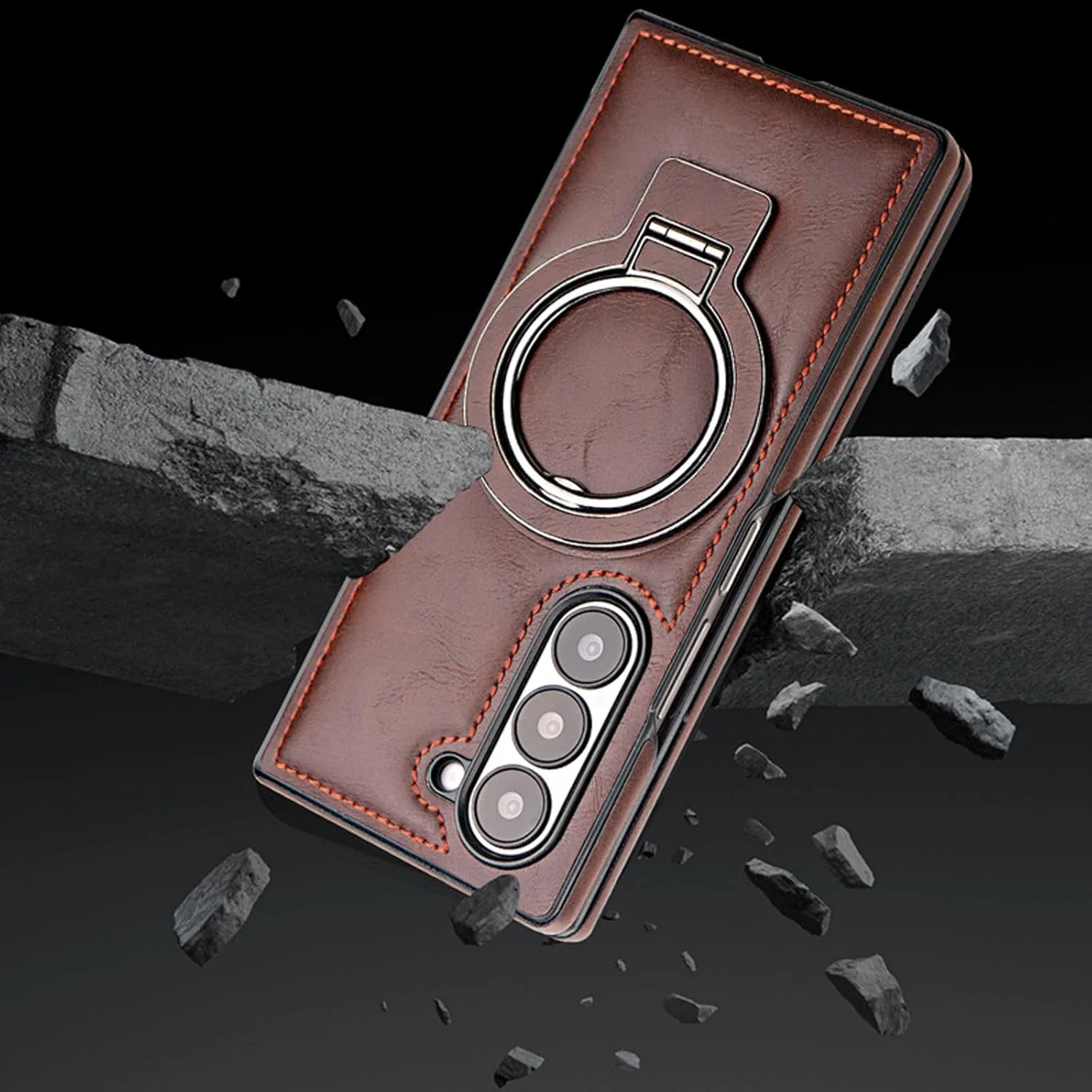 [Magsafe Compatible][Built-in Stand] Samsung Galaxy Z Fold7 - Business Casual Luxury Leather Stand Series Case - Image 11