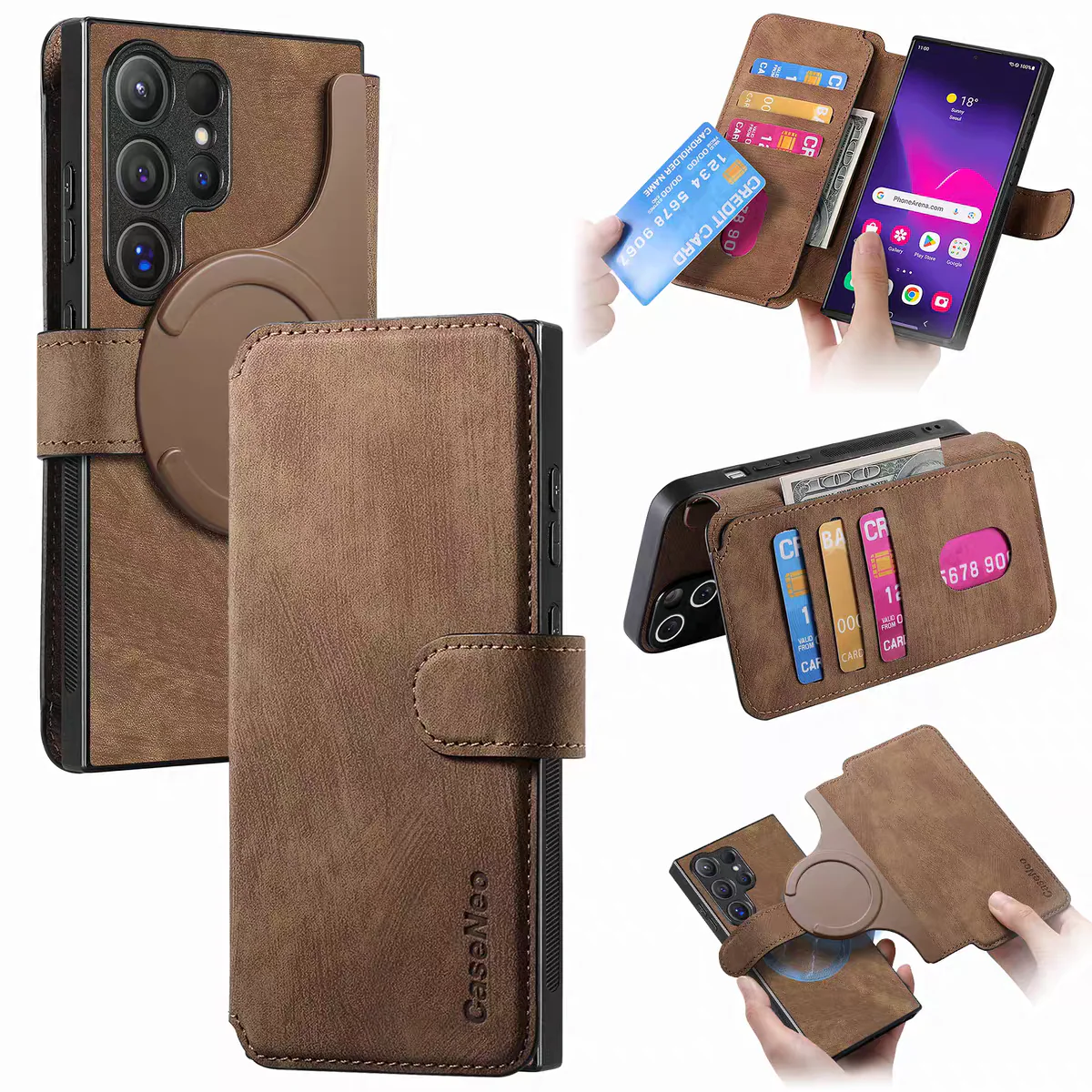 [Detachable] Samsung Galaxy A71 4G/5G Leather Flip Shockproof Wallet Series Case With Card Slot - Image 2