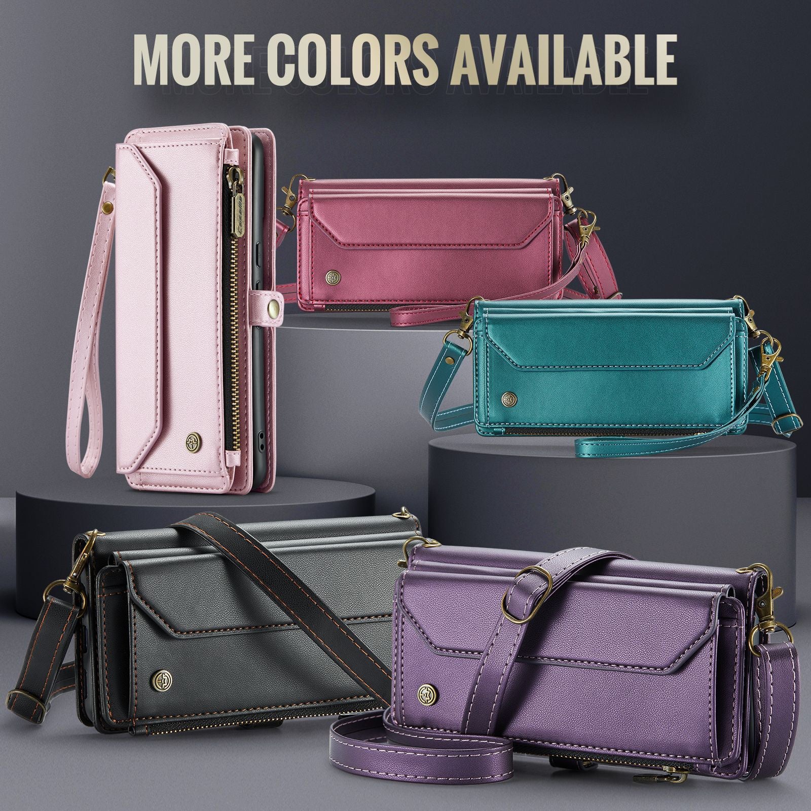 [Magsafe Compatible] Google Pixel 10a - Zipper Style Crossbody PU Leather Wallet Series Stand Case With Lanyard - Image 6