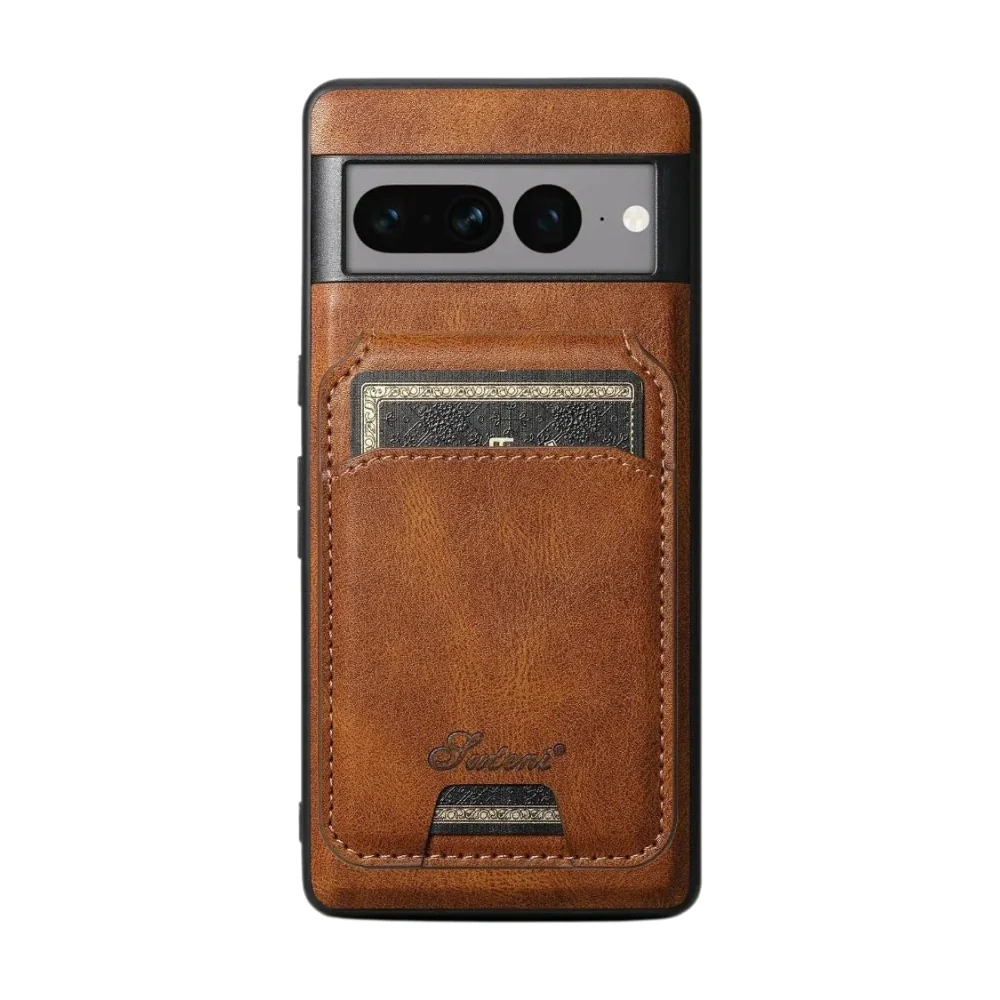 [Magsafe Compatible] Google Pixel 7/Pro/A - Premium Leather Magnetic Wallet Stand Protection Case - Image 2