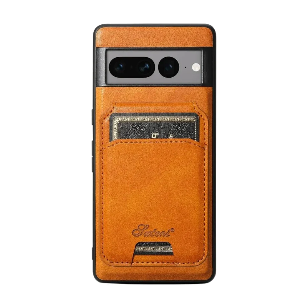 [Magsafe Compatible] Google Pixel 7/Pro/A - Premium Leather Magnetic Wallet Stand Protection Case - Image 3