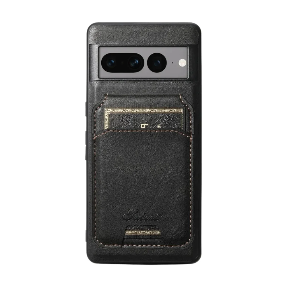 [Magsafe Compatible] Google Pixel 7/Pro/A - Premium Leather Magnetic Wallet Stand Protection Case - Image 4