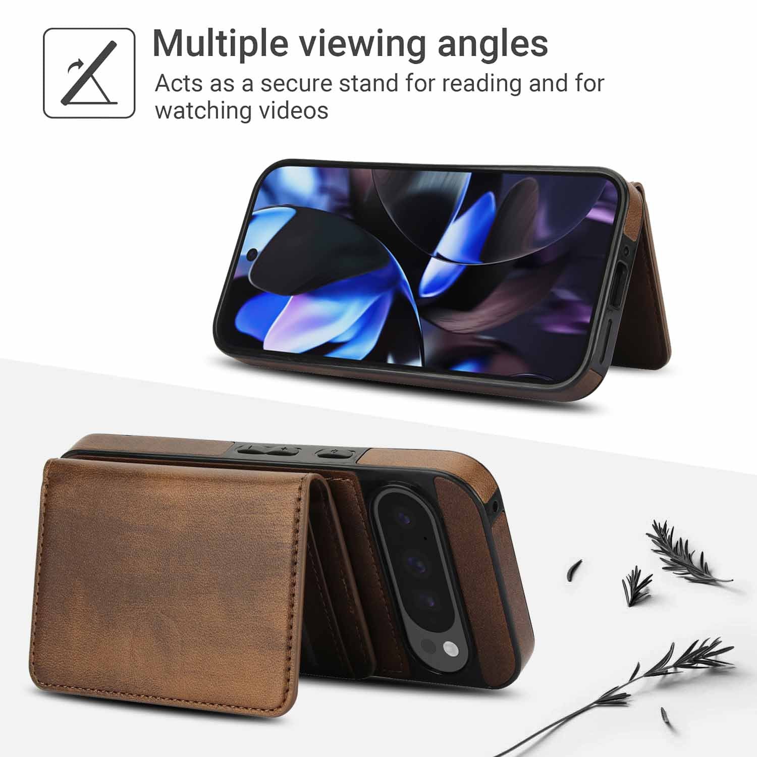 [Magsafe Compatible] Google Pixel 9/Pro/Pro XL/A - 2-in-1 Detachable Wallet Leather Case with Card Holder - Image 12