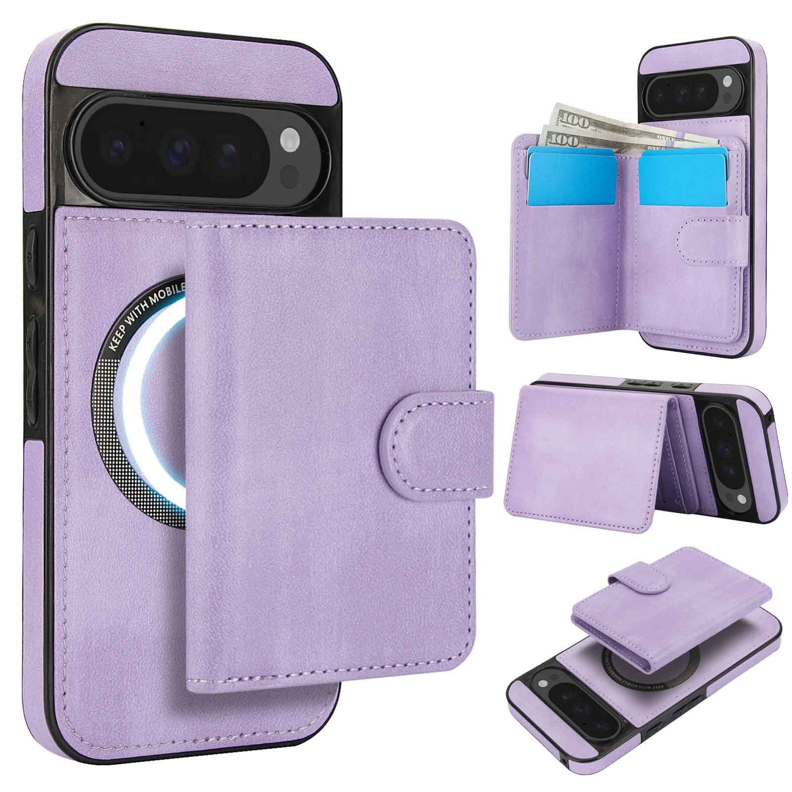 [Magsafe Compatible] Google Pixel 9/Pro/Pro XL/A - 2-in-1 Detachable Wallet Leather Case with Card Holder - Image 3